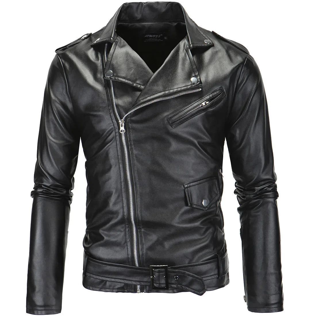 2026 Men's Biker Leather Jacket Large Size Stand Collar Zipper Colorful Jacket Youth Outerwear Casual Loose Fit Winter Coat