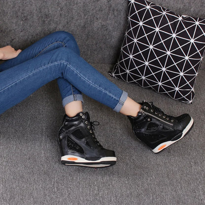 Shoes Womens Sneakers with Platform Woman Shoe Luxury Wedge Heel Basket Autumn Winter Thick Fashion High Casual Running Low help