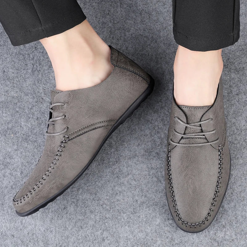 Leder Herrenschuhe Mode Formelle Herrenschuhe Mokassins Italienische Atmungsaktive Herren Loafer Schwarz Übergröße 38-47
