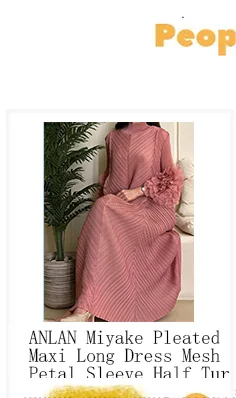 ANLAN Miyake Pleated Stripe Dress Fashion Relaxed Party Temperament Maxi Long Dresses 2024 Summer New Elegant Women's Clothing
