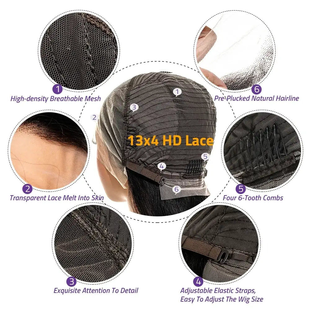 36 Zoll Schokoladenbraune Body Wave HD Lace Front Echthaarperücke Brasilianische 13x6 Lace Frontal Perücken Vorgezupft für Frauen 200 Dichte