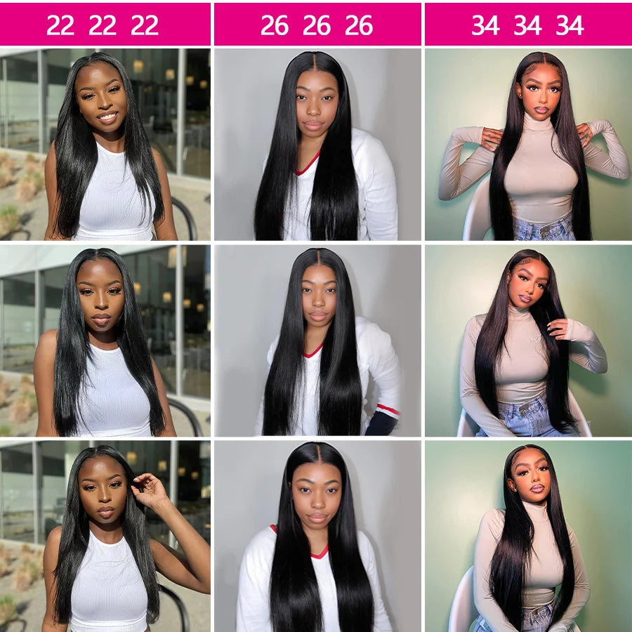 ALIANNA 26Inch Human Hair Bundles 10A Brazilian Raw Hair Weave Bundles 30 38 40 Inch Straight Human Hair Bundles Hair Extensions