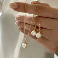 3pcs Shining Zircon Flower Jewelry Sets for Women Light Luxury Imitation Pearl Pendant Necklace Earrings Banquet Party Jewelry
