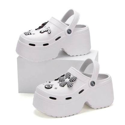 Women Chunky Platform Sandals  Summer Soft Thick Sole Diy Clogs Garden Shoes Woman Closed Toe Non-Slip Beach Slides Sandals