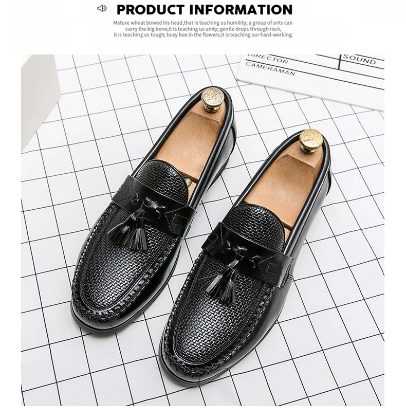 Herren Business Casual Schuhe Hochwertige Brogues Leder Loafers Gesellschaftliche Party Lederschuhe Herren Quasten Hochzeitsschuhe