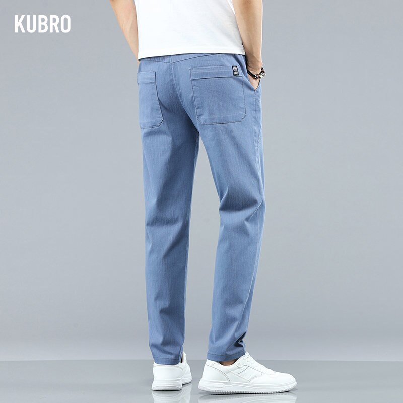 KUBRO 2023 Chic New Summer Explosion Casual Trousers Men Breathable Thin Pockets Large Capacity Wear Scratch Resistant Wrinkle