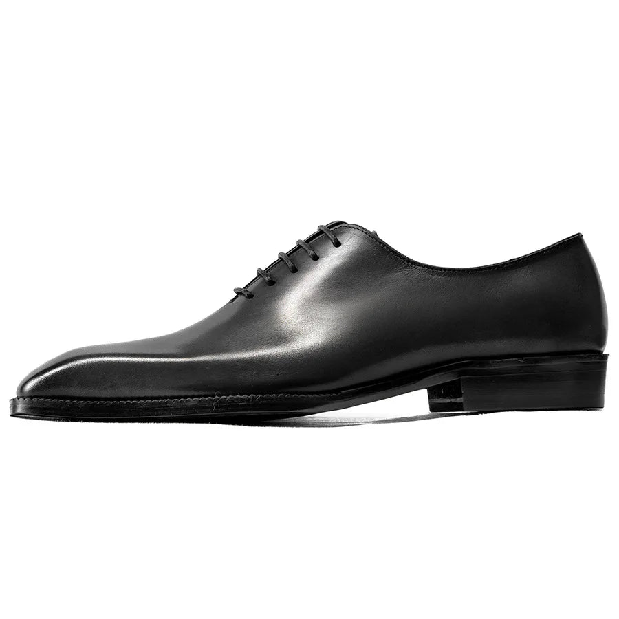 Luxuriöse Herren-Business-Schuhe aus echtem Leder, handgefertigte Whole Cut Oxfords, Schnürschuhe mit spitzer Zehe für Hochzeiten