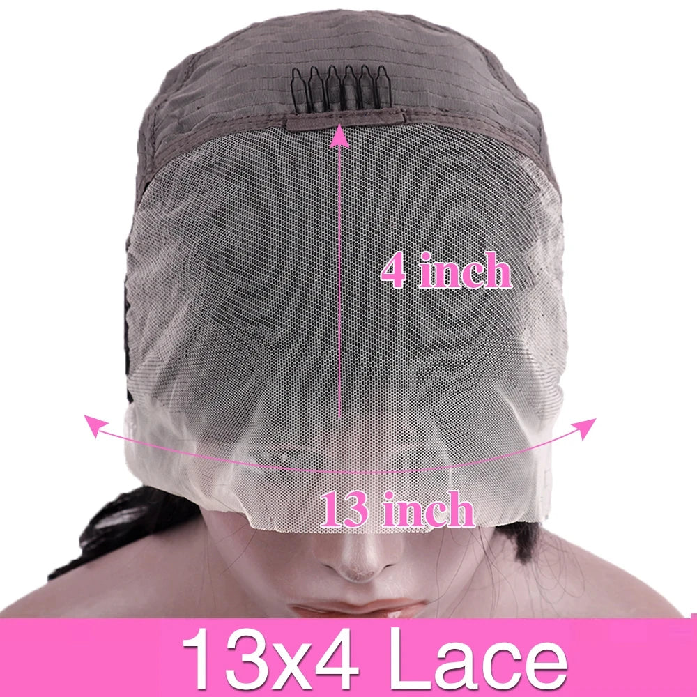 13x6 HD Transparent Bone Straight Lace Frontal Wigs 5x5 Glueless Wear and Go Human Hair Wig 220 Density for Women 30 40 Inch