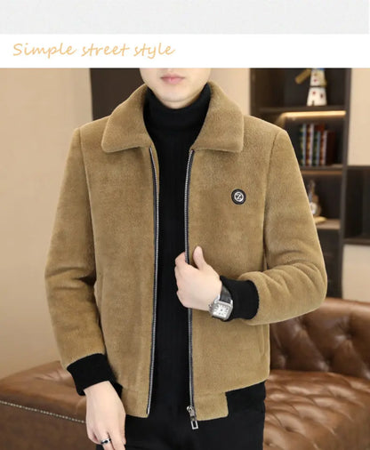 Winter Faux Fur Jacket for Men Thick Warm Fur Integrated Jacket High-quality Casual Business Windbreaker coats men clothing