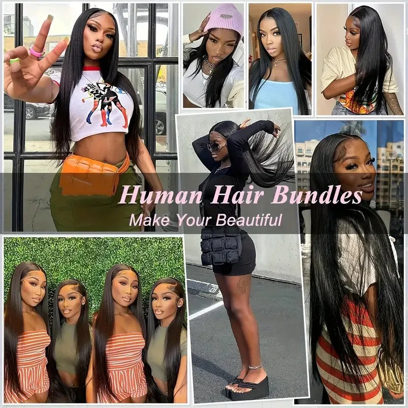 1/3/4 Pcs Bundles 24 26 28 30 Inch Bone Straight Human Hair Bundle Raw Virgin Unprocessed Human Hair Extensions Double Weft