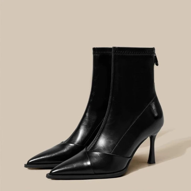 Women's Shoes High Heel Slim Ankle Boots Fashion Elegant Pointed Toe Short Booties  Spring Autumn Laides Street Style Shoes