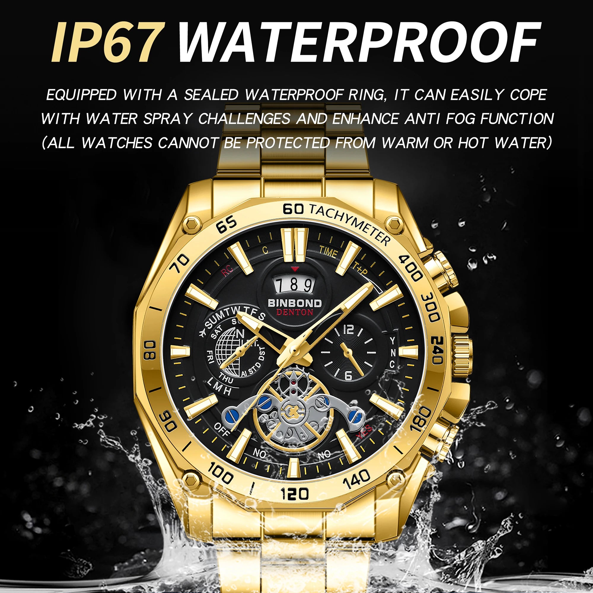 BINBOND Luxury Quartz Watches For Men Luminous Waterproof Auto Date Precise Durable Men's Watch Sports & Business Fashion Reloj