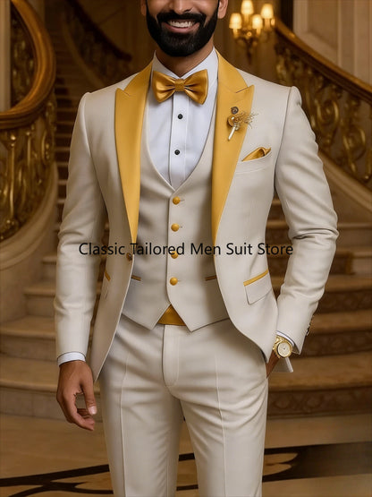 Quality Men's Suit  Fit Tuxedo 3 Pieces Suit Dress Wedding Work & Party