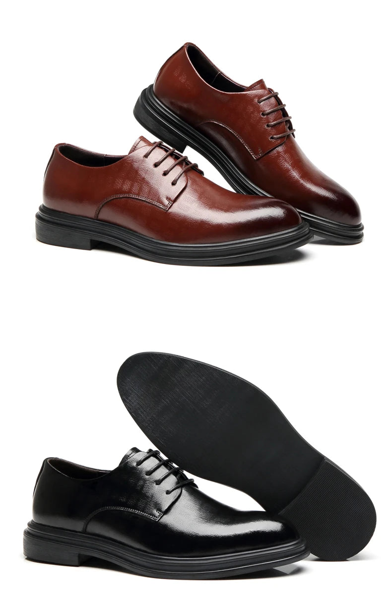 Elevator Shoes Men Dress Shoes 3/6/8 cm Men Formal Shoes Winter/Spring Classic Business Luxury Men Oxfords Footwear Suit Shoes