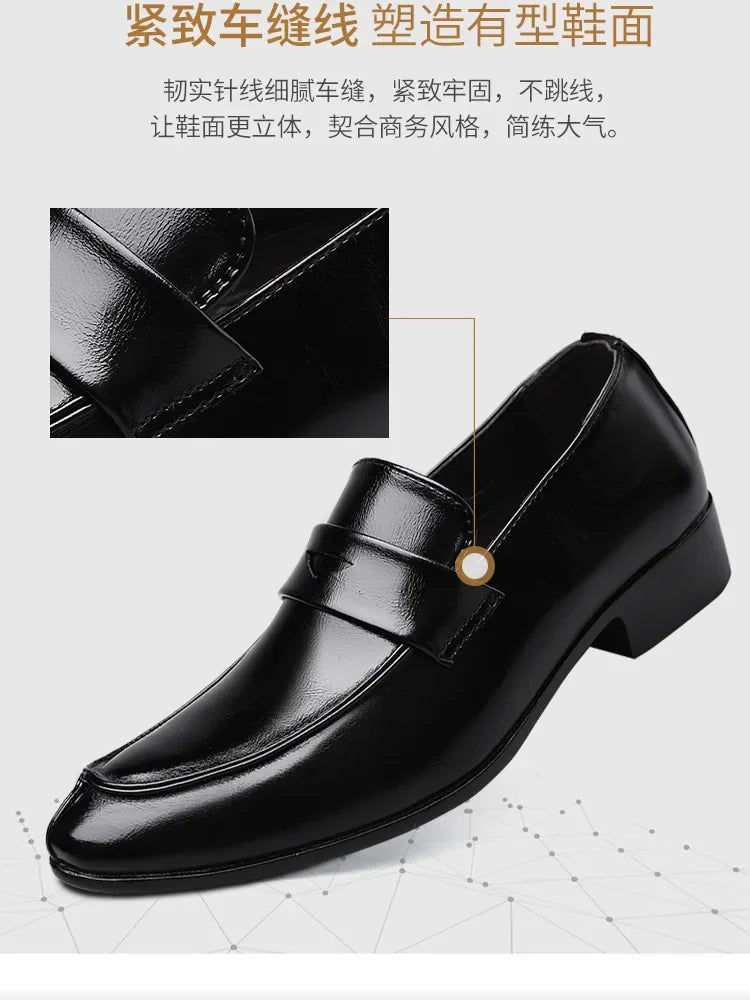 Men Leather Shoes New British Business Dress Shoes Fashion Pointed Social Shoes Casual Shoes Zapatos Hombres
