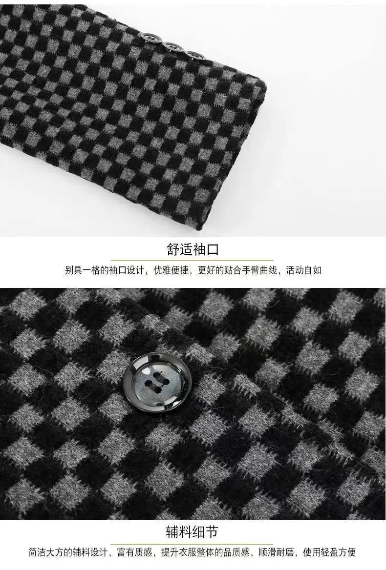 Winter Add Velvet Woolen Suit Jackets Men Thick Warm Wedding Blazers Brand Casual Business Dress Coat Social Office Streetwear