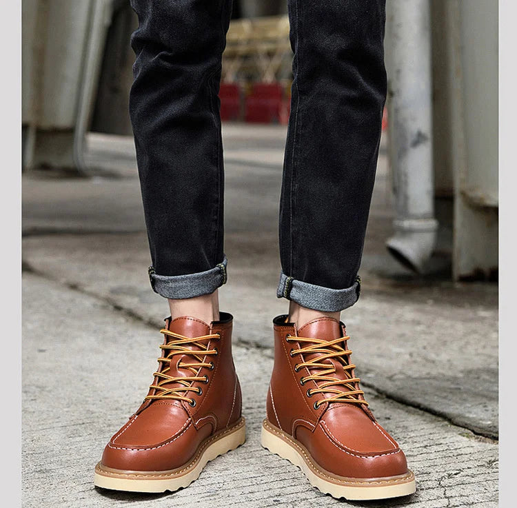 2024 Men Boots Elevator Shoes Hidden Heels High Soft Leather Heightening Shoes For Man Increase Insole 10CM 8CM 6CM Height Boots