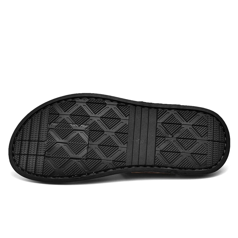 Fashion PU Leather Flip Flops Men Slippers 2022 New Summer Shoes Free Shipping Luxury Brand Designer