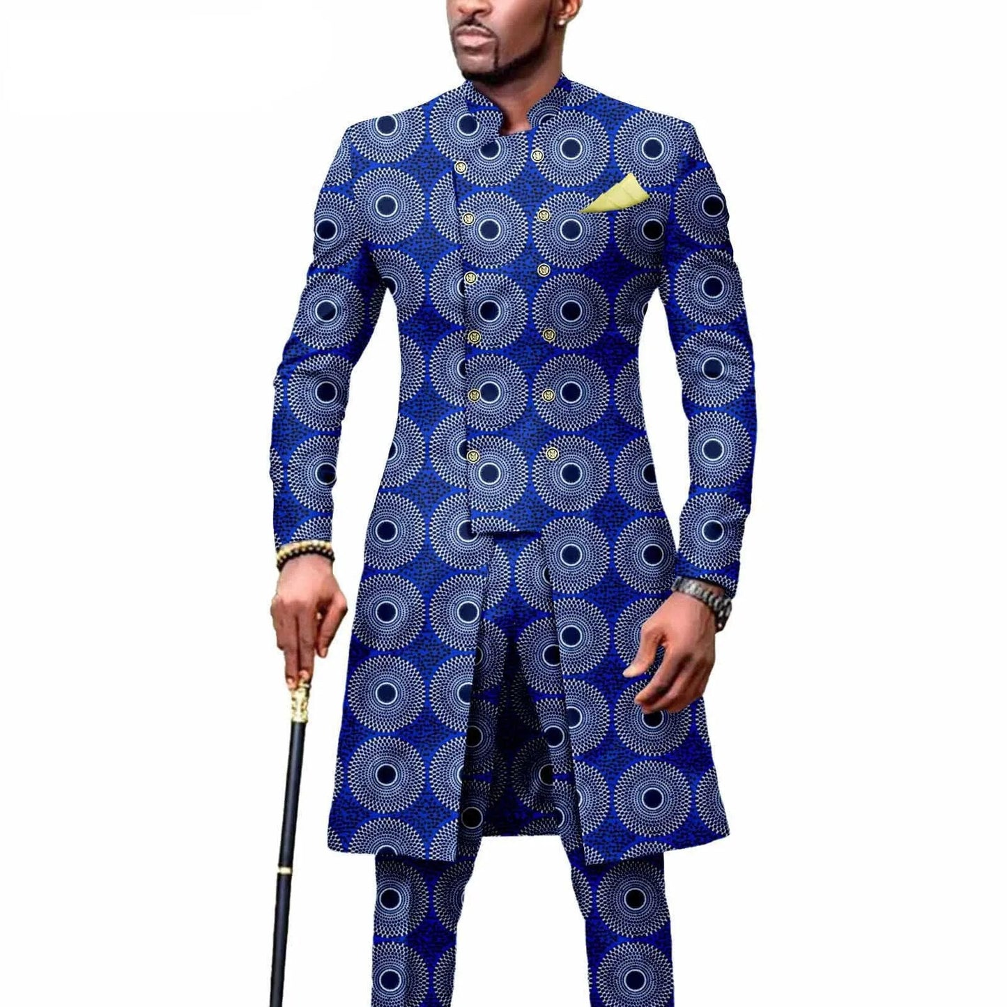 New Casual African Fashion Men's Suit Slim Two-piece Set    Pant Sets Ropa Para Hombres  suits for men