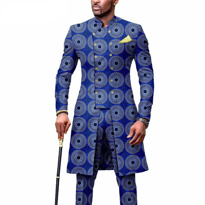 New Casual African Fashion Men's Suit Slim Two-piece Set    Pant Sets Ropa Para Hombres  suits for men