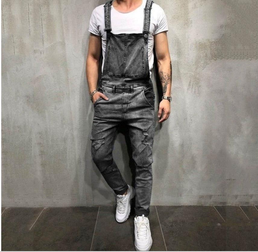 Mens Summer Solid Denim Overalls Jumpsuit Dungaree Suspender and Brace Bibs Pants Jumpsuit Trousers S-3XL For Free Shipping 2023