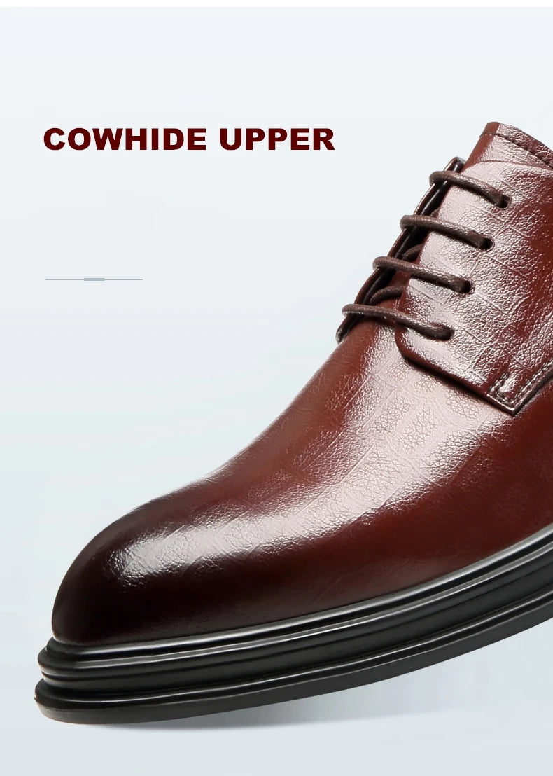 Elevator Shoes Men Dress Shoes 3/6/8 cm Men Formal Shoes Winter/Spring Classic Business Luxury Men Oxfords Footwear Suit Shoes