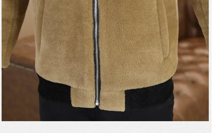 Winter Faux Fur Jacket for Men Thick Warm Fur Integrated Jacket High-quality Casual Business Windbreaker coats men clothing