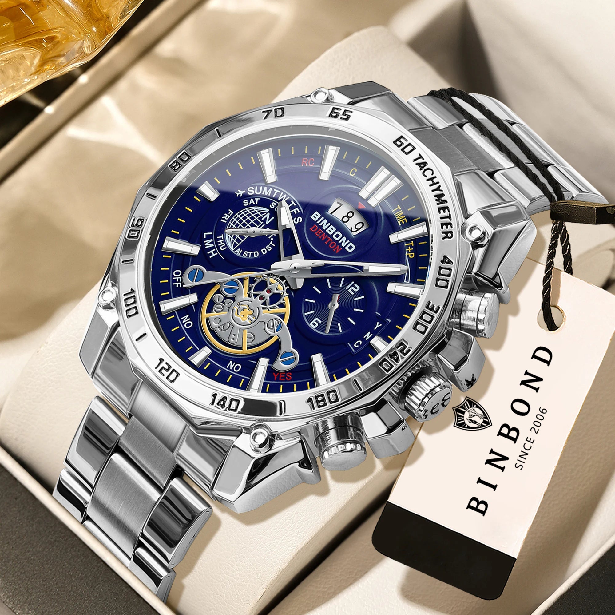 BINBOND Luxury Quartz Watches For Men Luminous Waterproof Auto Date Precise Durable Men's Watch Sports & Business Fashion Reloj