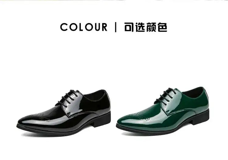 Neu eingetroffene grüne Oxford-Schuhe für Herren, PU, runde Kappe, Schnürung, unifarben, Party, Herren-Abendschuhe, Größe 38-48