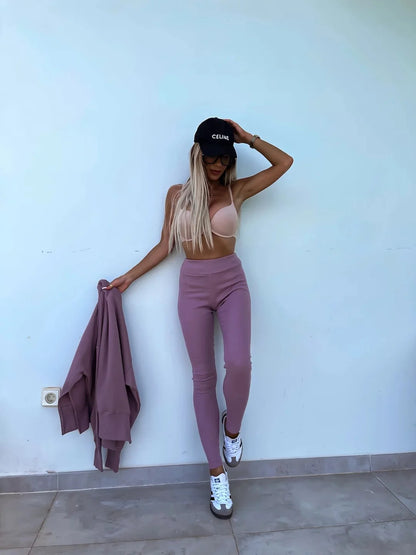 Spring summer  new Shirt  casual loose-fitting sweater tight pants 2 piece suit sets for women 2 pieces trousers sets