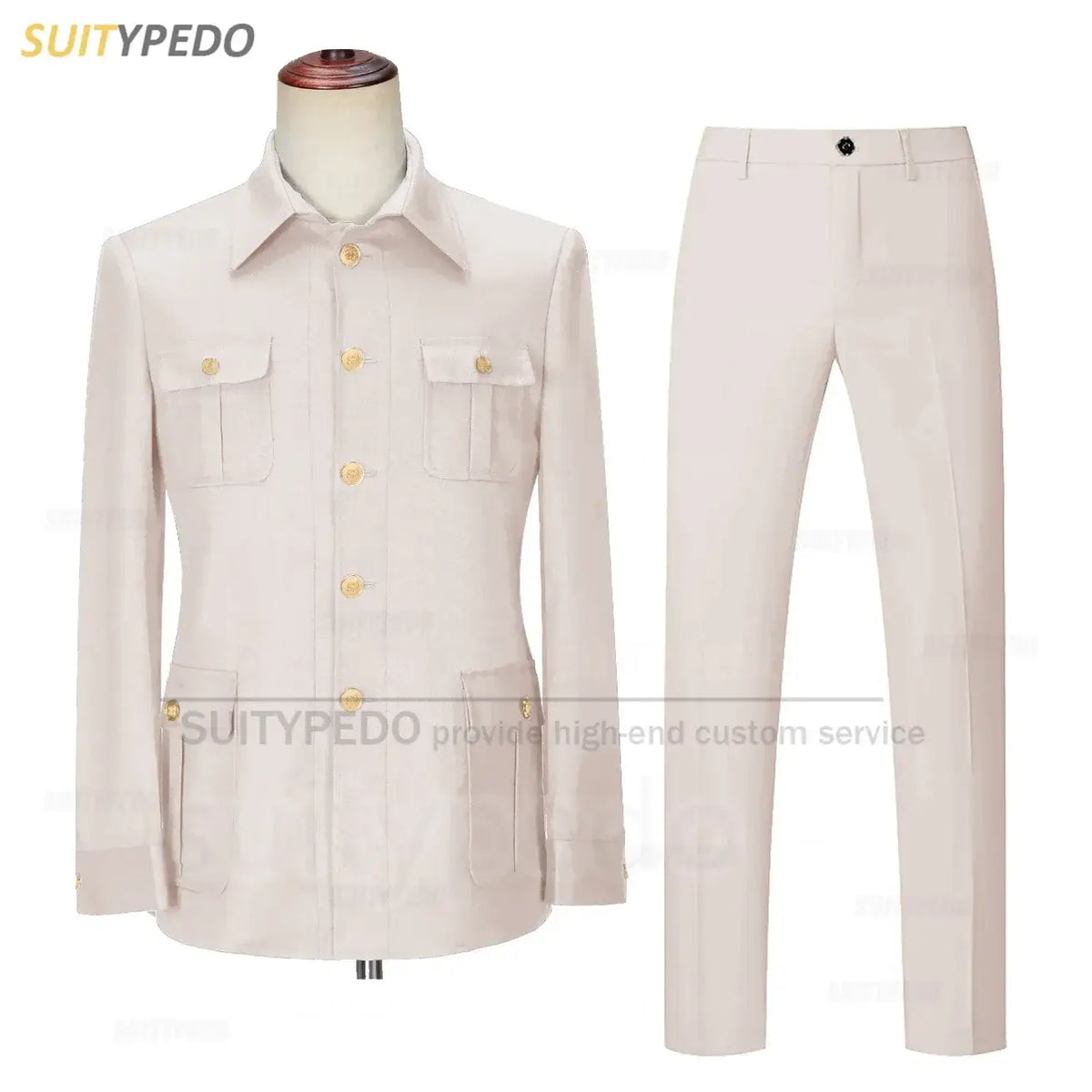 Smart Casual Anzug-Set für Herren Hochzeit Bankett Bräutigam Elegante Outfits Formelle Party Maßgeschneiderter Slim Fit Blazer Hose 2-teilig