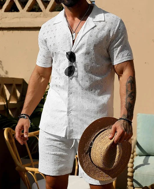 Hawaiian Vacation Suits Men's Summer Lapel Short Sleeve Shirt Shorts 2-piece Sets Fashion Streetwear Male 3D Print Casual Outfit