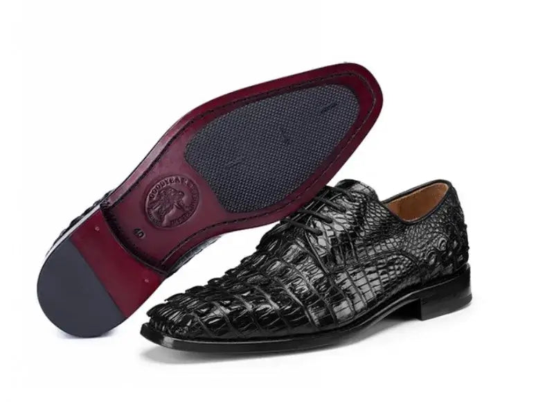 Business Casual Herren Krokodilhaut Echtes Leder Anzugschuhe Spitz Zehen Schnürsenkel Luxus Britischer Stil Herren Derby Schuhe Größe 45