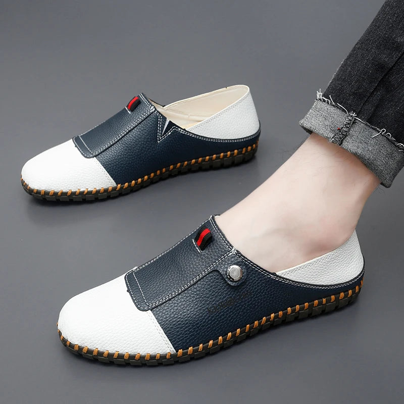 Men Loafers New Leather Shoes Luxury Brand High Quality Moccasins Leisure Driving Shoes Simple Lightweight Comfort Classic