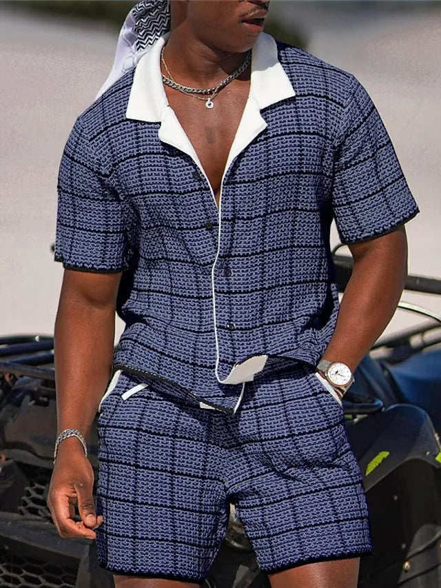 Hawaiian Vacation Suits Men's Summer Lapel Short Sleeve Shirt Shorts 2-piece Sets Fashion Streetwear Male 3D Print Casual Outfit
