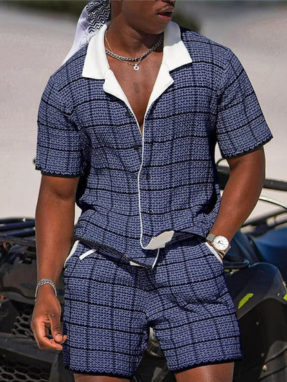 Hawaiian Vacation Suits Men's Summer Lapel Short Sleeve Shirt Shorts 2-piece Sets Fashion Streetwear Male 3D Print Casual Outfit