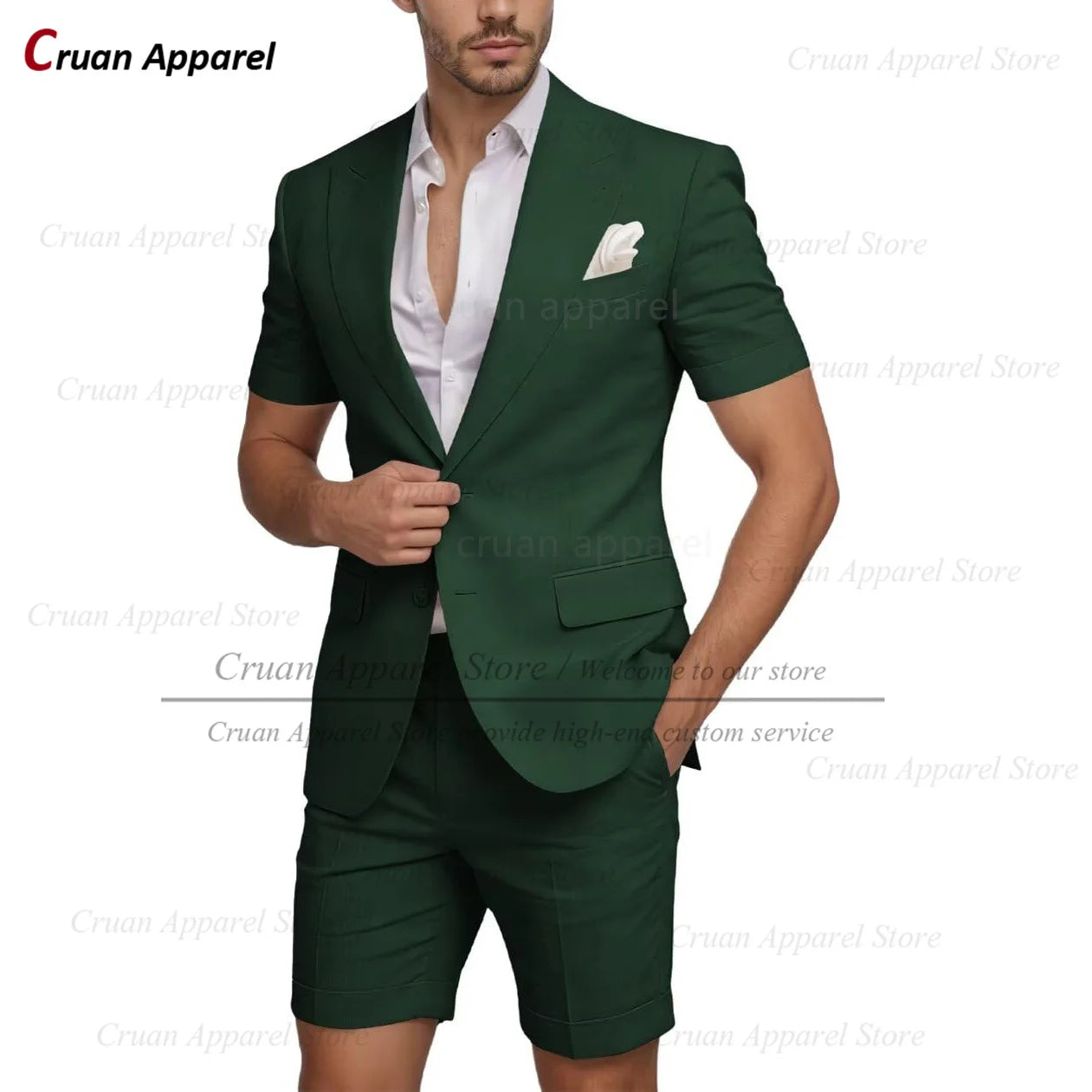 Beach Linen Men Suit Shorts Slim Fit Formal Best Man Groom Wedding Dress Tuxedo Casual Short Sleeve Blazer Pants 2 Pieces 2026