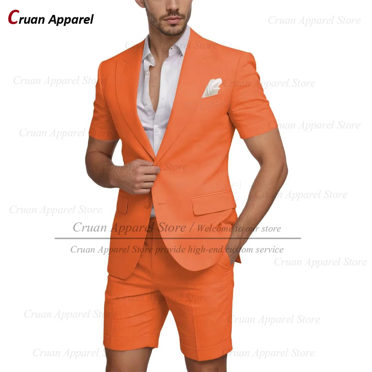 Beach Linen Men Suit Shorts Slim Fit Formal Best Man Groom Wedding Dress Tuxedo Casual Short Sleeve Blazer Pants 2 Pieces 2026