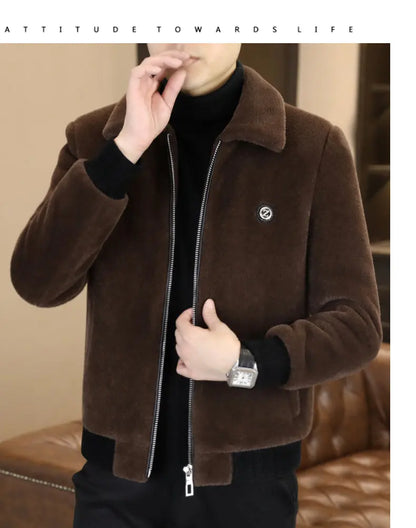 Winter Faux Fur Jacket for Men Thick Warm Fur Integrated Jacket High-quality Casual Business Windbreaker coats men clothing