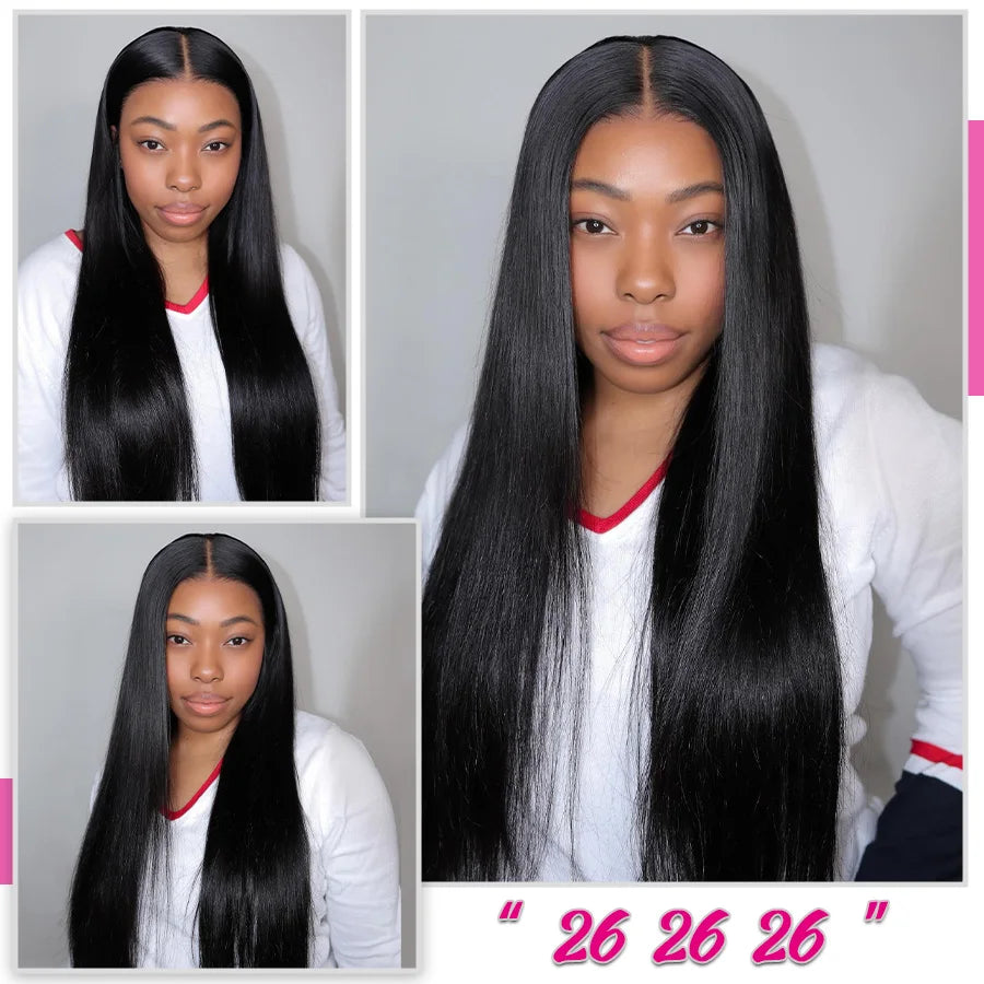 ALIANNA 26-Zoll-Echthaar-Bündel 10A brasilianisches unbehandeltes Haarwebe 30 38 40 Zoll glatte Echthaar-Bündel Haarverlängerungen