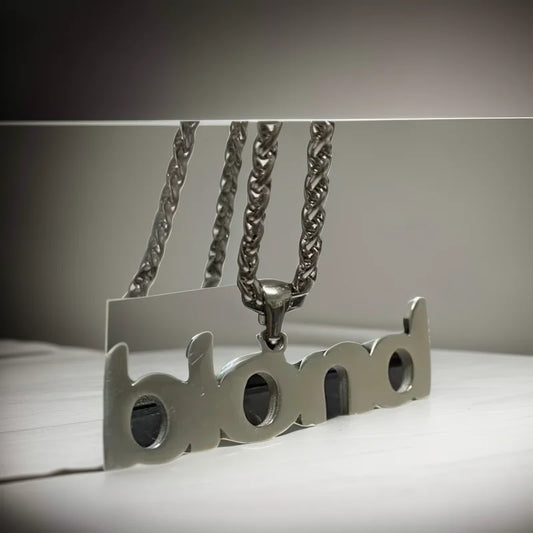 Hip Hop Stainless Steel Letter Necklace Titanium Steel Fashion Men's and Women's Sweater Chain Jewelry Accessories Collection