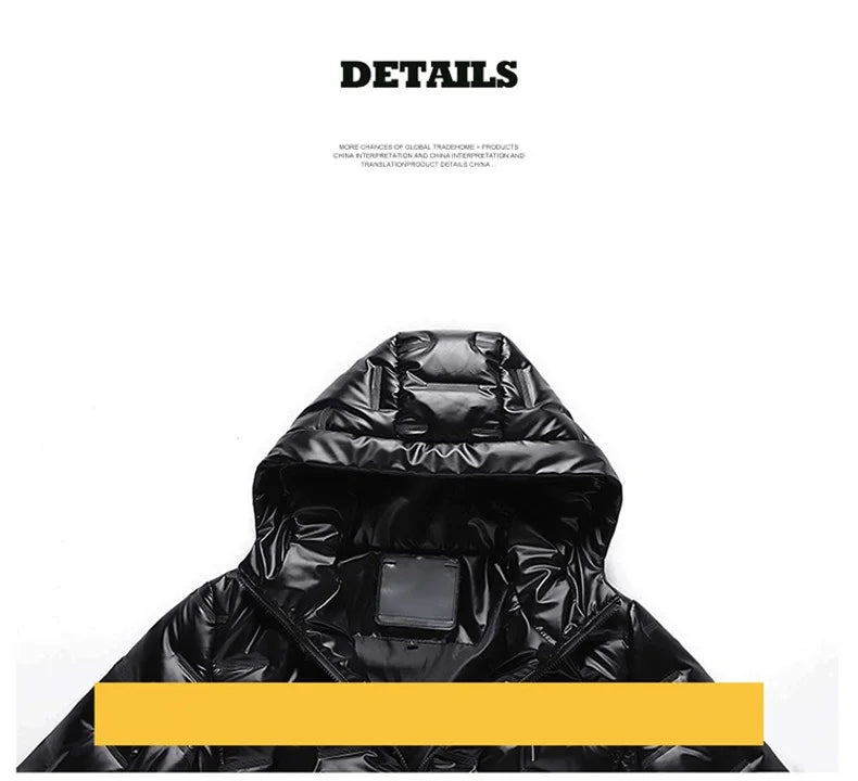 Winter Jackets Men Bright Parka Thickened Warm  Waterproof Jackets Male Down Coats  Mens Clothing