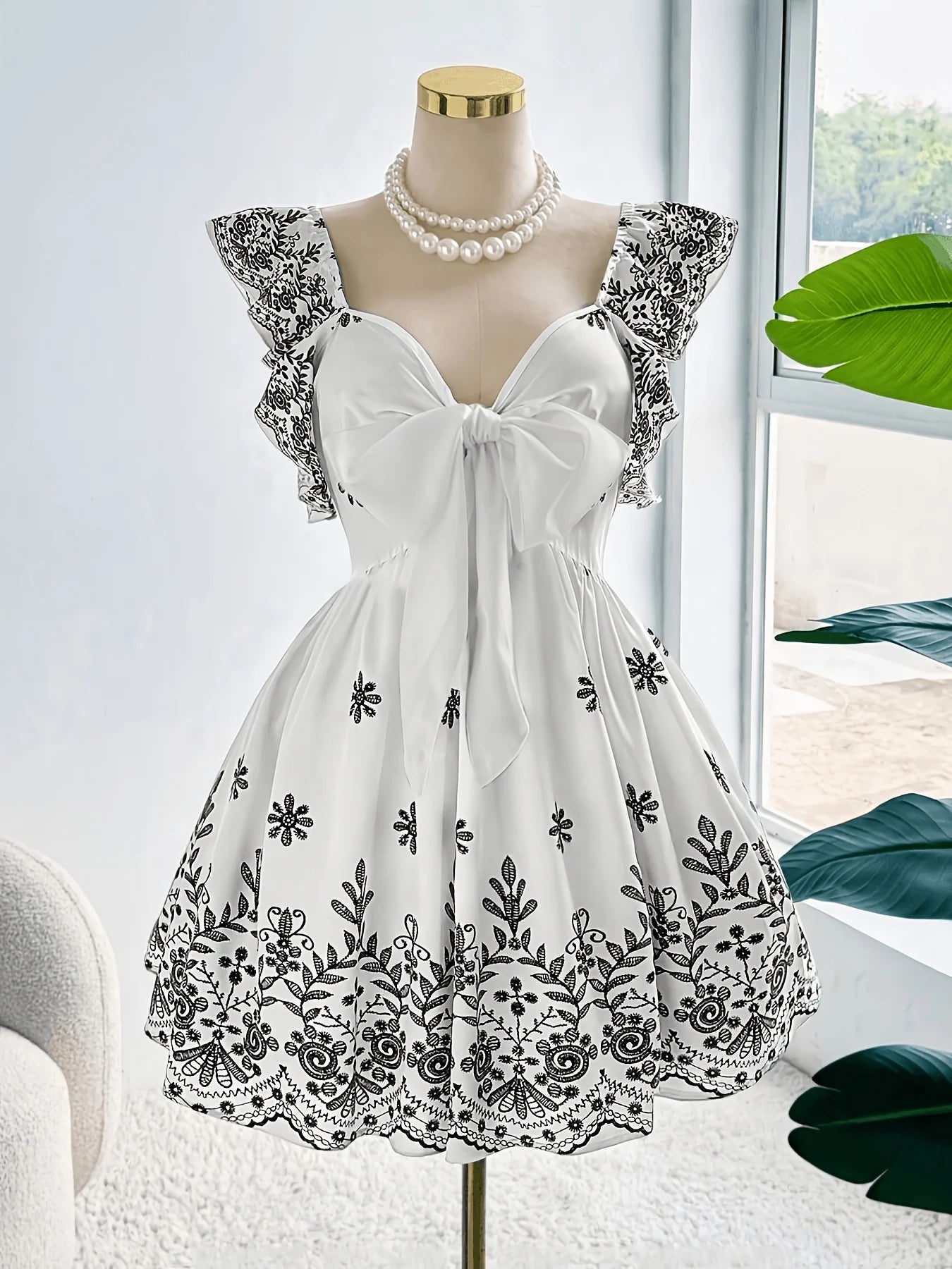 plus Size Elegant Dress Fashionable Ethnic Print Gathering Craft Stylish And Sophisticated Draped Design