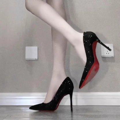 2026women Autumn New Fashion Brand Designer Outdoor Slip-on High Heels Sexy Pointed Elegant Banquet Dress Women's Low-top Shoes