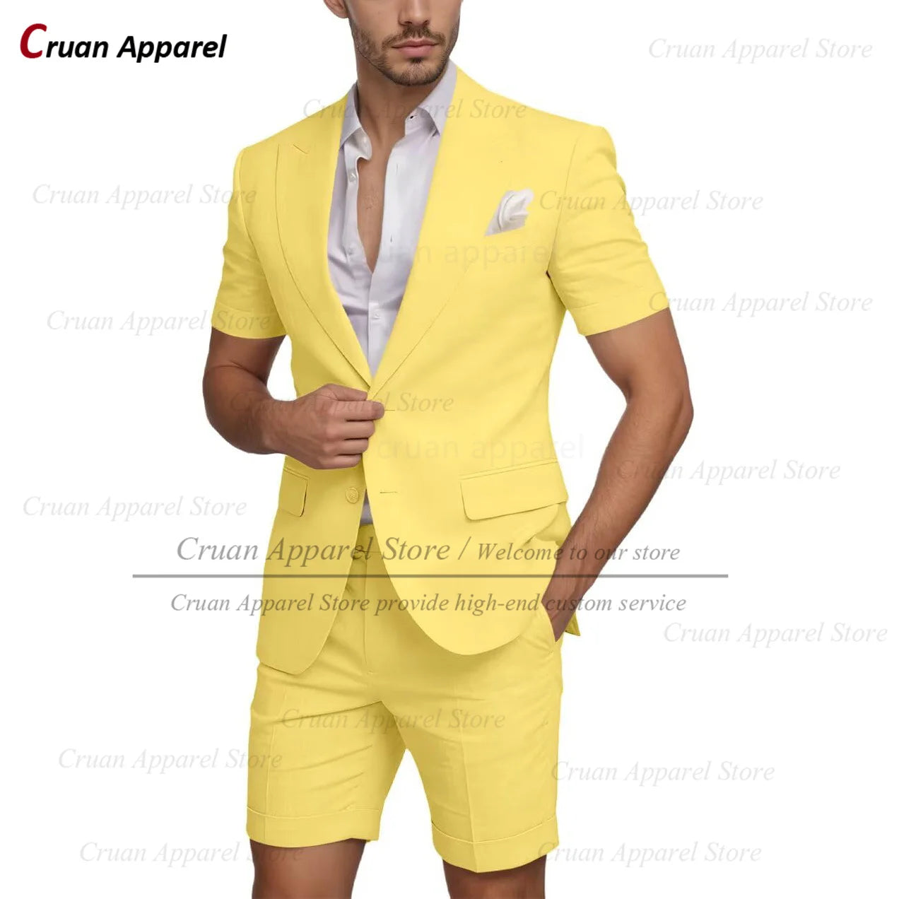 Beach Linen Men Suit Shorts Slim Fit Formal Best Man Groom Wedding Dress Tuxedo Casual Short Sleeve Blazer Pants 2 Pieces 2026