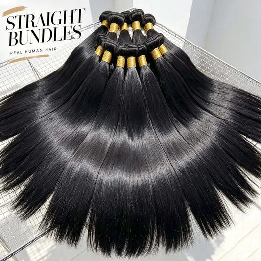Real Human Hair Bone Straight Bundles 30 40 Inches Raw Hair 1 3 4 Bundles Brazilian Hair Weave Extensions For Black Women