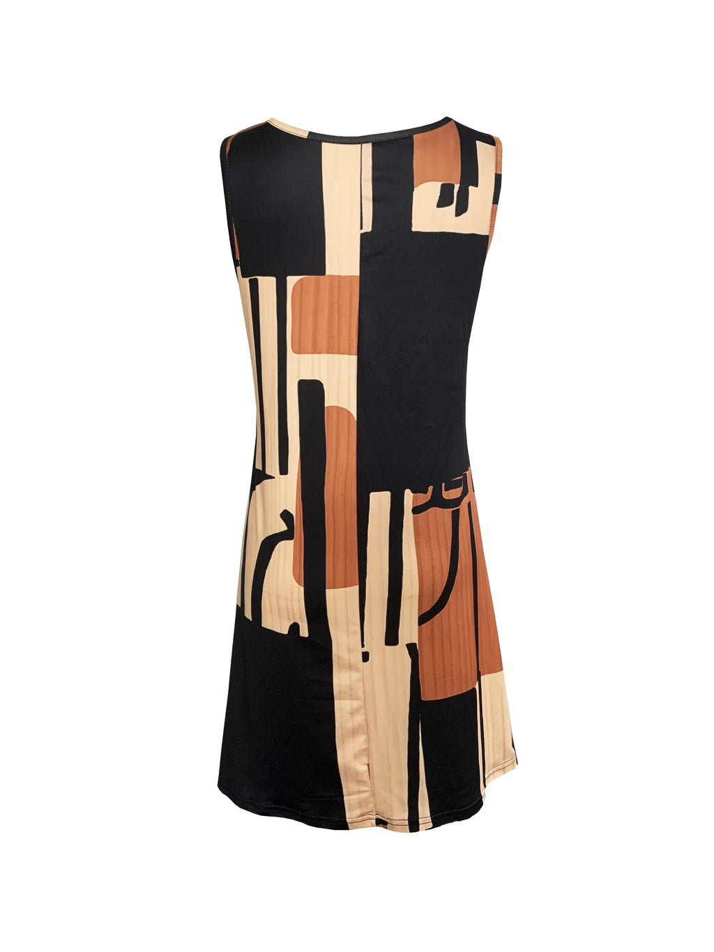Spring&Summer Women's Geometric Pattern Sleeveless Dress For Summer Vacation,dresses for women summer?Women Bohemia Midi Dresses