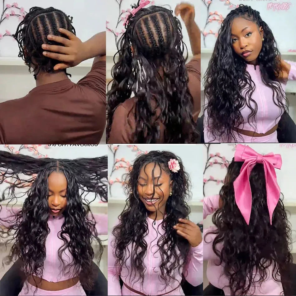 Body Wave Crochet Human Hair Knotless Pre-Separated Feather Lightweight Human Crochet Hair Extensions For Braids Twist 60g/Pack