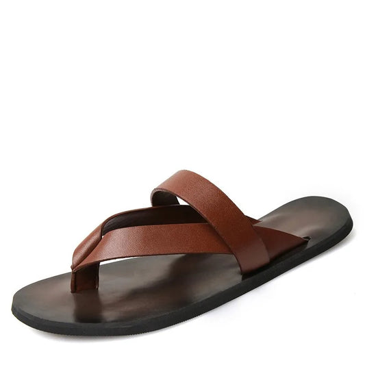 Flip-flops men's fashion summer casual men's sandals fashion men genuine leather  flip-flops D20