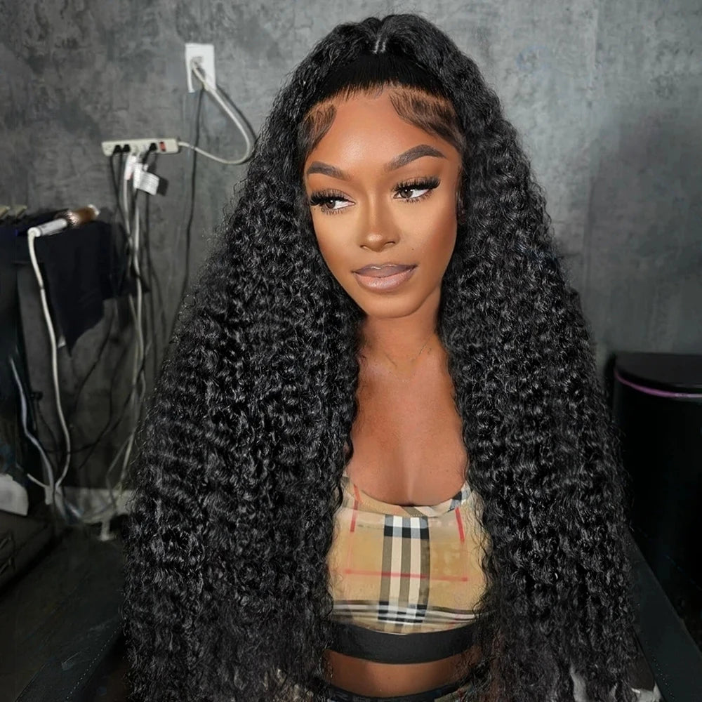 300% High Density Loose Deep Wave 40 46 50 Inch 13x6 13x4 HD Lace Frontal Human Hair Wig Brazilian 360 Full Curly Wigs For Women